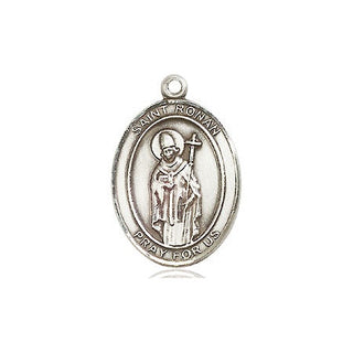 Pewter Saint Ronan Medal Engraved Catholic Saint Jewelry