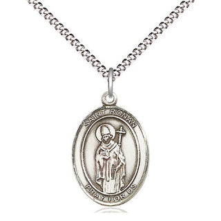 Pewter Saint Ronan Medal Religious Jewelry Engraved Catholic Saint Jewelry
