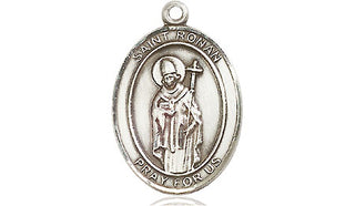 Sterling Silver Saint Ronan Medal Religious Jewelry Engraved Catholic Saint Jewelry