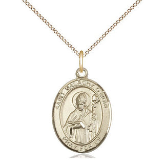 14kt Gold Saint Malachy O'More Medal Engraved Catholic Saint Jewelry