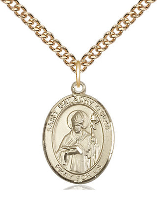 14kt Gold Saint Malachy O'More Medal Engraved Catholic Saint Jewelry