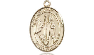 14kt Gold Filled Saint Anthony of Egypt Medal Engraved Catholic Saint Jewelry