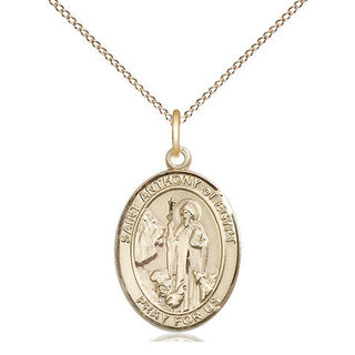14kt Gold Filled Saint Anthony of Egypt Medal Religious Jewelry Engraved Catholic Saint Jewelry