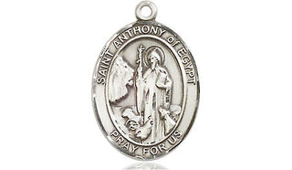Pewter Saint Anthony of Egypt Medal Engraved Catholic Saint Jewelry