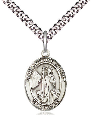 Pewter Saint Anthony of Egypt Medal Religious Jewelry Engraved Catholic Saint Jewelry