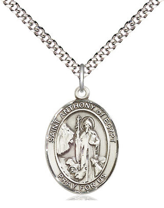 Pewter Saint Anthony of Egypt Medal Religious Jewelry Engraved Catholic Saint Jewelry