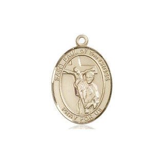 14kt Gold Saint Paul of the Cross Medal Engraved Catholic Saint Jewelry