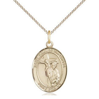 14kt Gold Saint Paul of the Cross Medal Engraved Catholic Saint Jewelry
