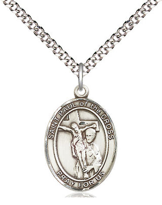 Sterling Silver Saint Paul of the Cross Medal Religious Jewelry Engraved Catholic Saint Jewelry