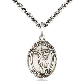 Sterling Silver Saint Paul of the Cross Medal Religious Jewelry Engraved Catholic Saint Jewelry