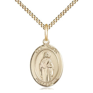 14kt Gold Filled Saint Odilia Medal Religious Jewelry Engraved Catholic Saint Jewelry
