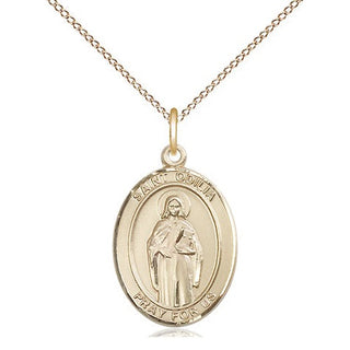 14kt Gold Filled Saint Odilia Medal Religious Jewelry Engraved Catholic Saint Jewelry