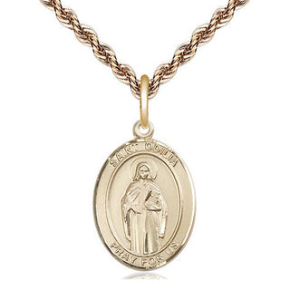 14kt Gold Saint Odilia Medal Engraved Catholic Saint Jewelry