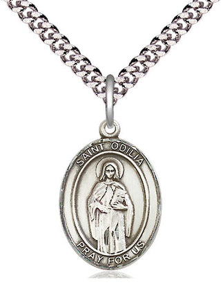 Pewter Saint Odilia Medal Religious Jewelry Engraved Catholic Saint Jewelry