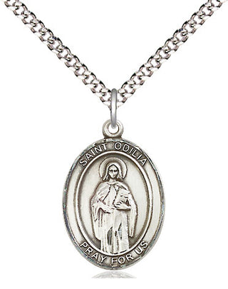 Pewter Saint Odilia Medal Religious Jewelry Engraved Catholic Saint Jewelry