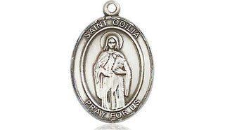 Sterling Silver Saint Odilia Medal Religious Jewelry Engraved Catholic Saint Jewelry