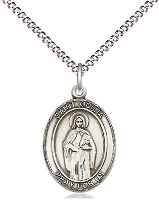 Sterling Silver Saint Odilia Medal Religious Jewelry Engraved Catholic Saint Jewelry