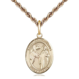 14kt Gold Filled Saint Columbanus Medal Religious Jewelry Engraved Catholic Saint Jewelry