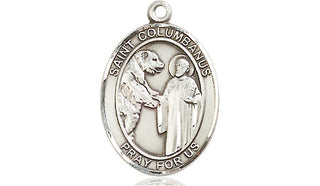 Sterling Silver Saint Columbanus Medal Religious Jewelry Engraved Catholic Saint Jewelry