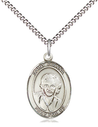 Sterling Silver Saint Gianna Medal Religious Jewelry Engraved Catholic Saint Jewelry