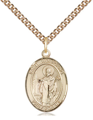 14kt Gold Filled Saint Wolfgang Medal Religious Jewelry Engraved Catholic Saint Jewelry