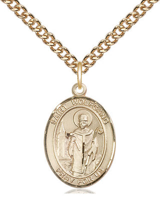 14kt Gold Filled Saint Wolfgang Medal Religious Jewelry Engraved Catholic Saint Jewelry