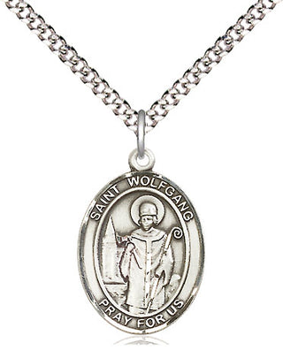 Pewter Saint Wolfgang Medal Religious Jewelry Engraved Catholic Saint Jewelry
