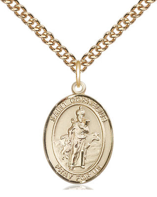 14kt Gold Filled Saint Cornelius Medal Religious Jewelry Engraved Catholic Saint Jewelry
