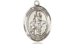 Pewter Saint Cornelius Medal Engraved Catholic Saint Jewelry