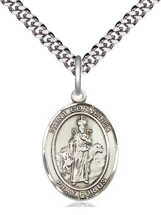 Pewter Saint Cornelius Medal Religious Jewelry Engraved Catholic Saint Jewelry