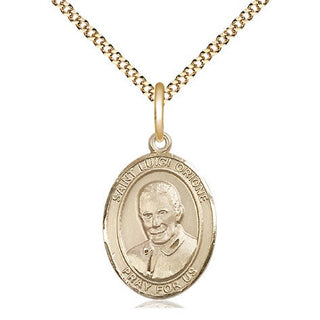 14kt Gold Filled Saint Luigi Orione Medal Religious Jewelry Engraved Catholic Saint Jewelry
