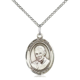 Sterling Silver Saint Luigi Orione Medal Religious Jewelry Engraved Catholic Saint Jewelry