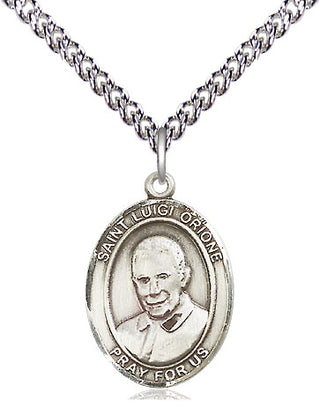 Sterling Silver Saint Luigi Orione Medal Religious Jewelry Engraved Catholic Saint Jewelry