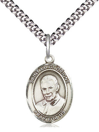 Sterling Silver Saint Luigi Orione Medal Religious Jewelry Engraved Catholic Saint Jewelry