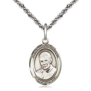 Sterling Silver Saint Luigi Orione Medal Religious Jewelry Engraved Catholic Saint Jewelry