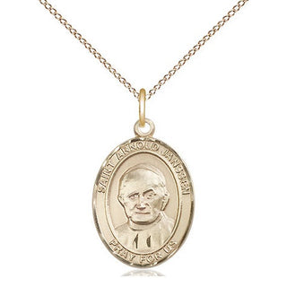 14kt Gold Filled Saint Arnold Janssen Medal Religious Jewelry Engraved Catholic Saint Jewelry