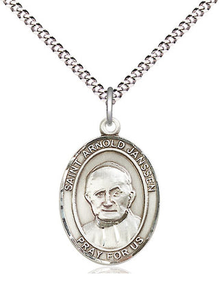 Pewter Saint Arnold Janssen Medal Religious Jewelry Engraved Catholic Saint Jewelry