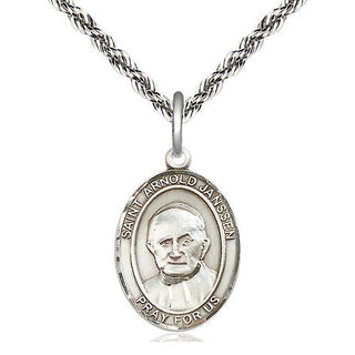 Sterling Silver Saint Arnold Janssen Medal Religious Jewelry Engraved Catholic Saint Jewelry