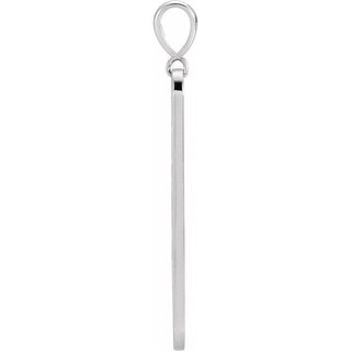 14K White .01 CTW Natural Diamond Moon Phase Bar Pendant