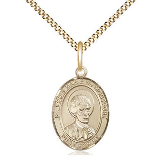14kt Gold Filled Saint Louis Marie de Montfort Medal Religious Jewelry Engraved Catholic Saint Jewelry