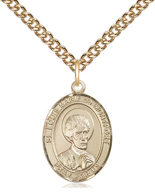 14kt Gold Filled Saint Louis Marie de Montfort Medal Religious Jewelry Engraved Catholic Saint Jewelry