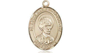 14kt Gold Saint Louis Marie de Montfort Medal Engraved Catholic Saint Jewelry
