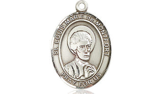 Sterling Silver Saint Louis Marie de Montfort Medal Religious Jewelry Engraved Catholic Saint Jewelry