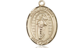 14kt Gold Filled Saint Matthias the Apostle Medal Engraved Catholic Saint Jewelry