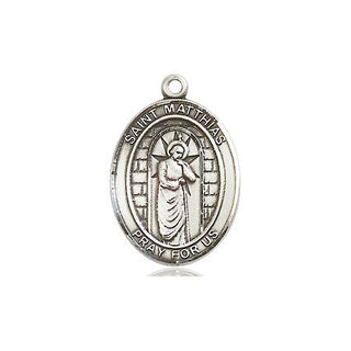 Pewter Saint Matthias the Apostle Medal Engraved Catholic Saint Jewelry
