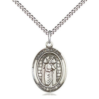 Sterling Silver Saint Matthias the Apostle Medal Religious Jewelry Engraved Catholic Saint Jewelry