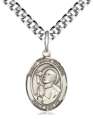 Pewter Saint Rene Goupil Medal Religious Jewelry Engraved Catholic Saint Jewelry