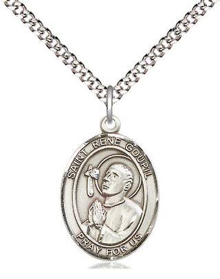 Sterling Silver Saint Rene Goupil Medal Religious Jewelry Engraved Catholic Saint Jewelry