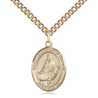 14kt Gold Filled Saint Catherine of Sweden Medal Religious Jewelry Engraved Catholic Saint Jewelry
