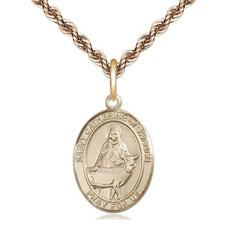 14kt Gold Filled Saint Catherine of Sweden Medal Religious Jewelry Engraved Catholic Saint Jewelry